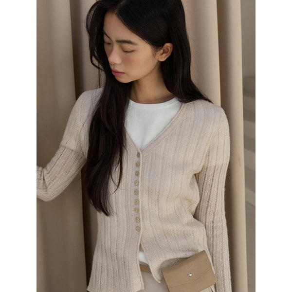 풀버튼 트임 가디건 라이트베이지 C029
