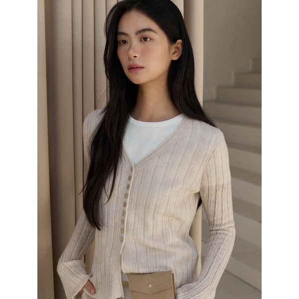 풀버튼 트임 가디건 라이트베이지 C029