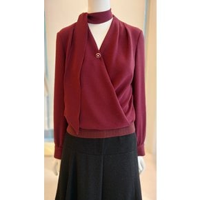 [여주점] [더 아이잗] 여성 타이 브이넥 랩 블라우스(IPAA0BL051)