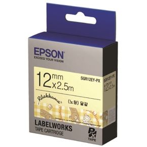 EPSON 라벨프린터리본 리락쿠마(SGR12EY)노랑 흑문자