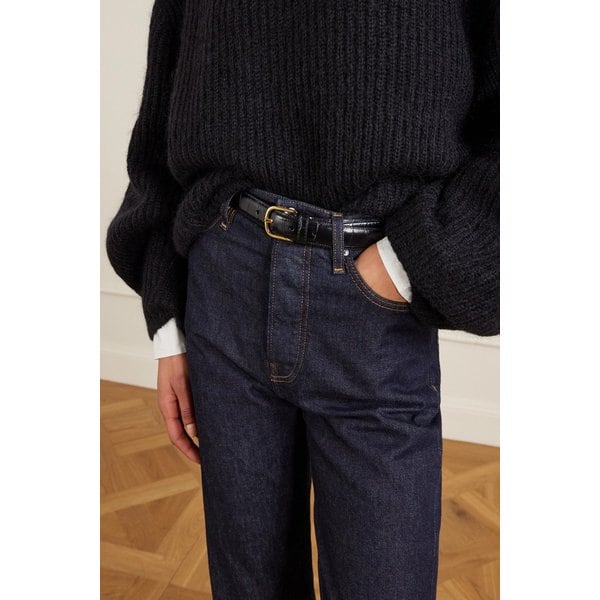 크로크 엠보스드 가죽 벨트 46376663162980136