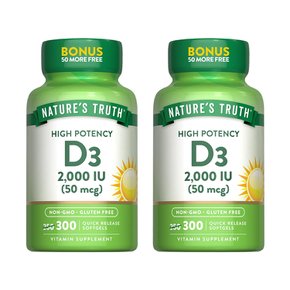 Natures Truth 네이처스트루스 비타민D3 2000IU 300정 2개