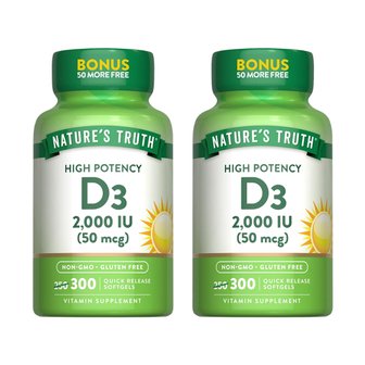  Natures Truth 네이처스트루스 비타민D3 2000IU 300정 2개