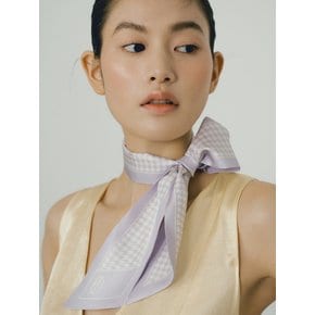 Long Twilly Silk Scarf - Houndstooth Lavender