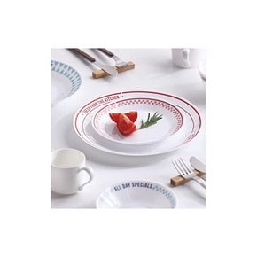 PYREX 파이렉스 밀크 글라스 디너 플레이트 26cm 접시 깨지기 어렵다 경량