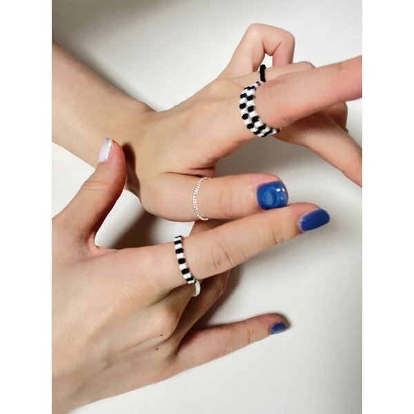 체커보드 시리즈 02 비즈반지 단품