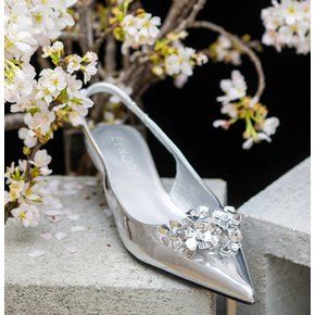 [무케] 엘노어_Blooming Chic 블루밍시크 슬링백구두 플라워장식 브라이덜샤워 (2colors)