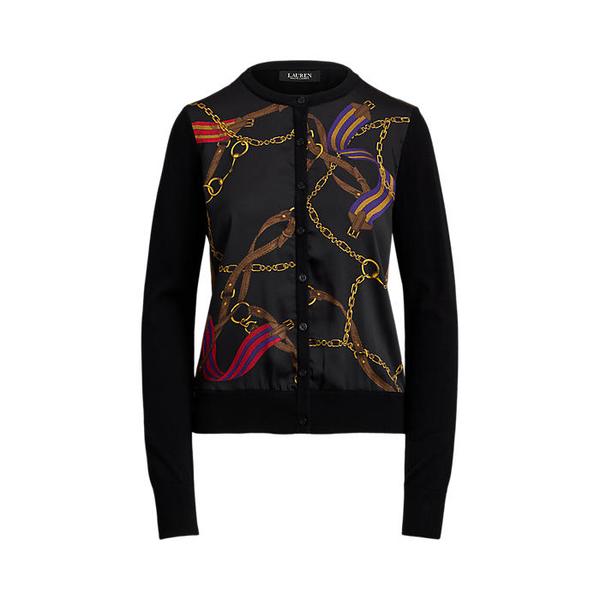 벨트 프린트 코튼 블렌드 카디건(WMLRSWES6820819001)