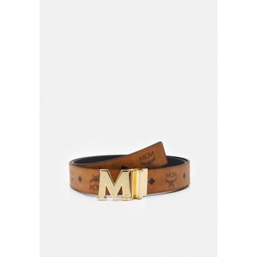 MCM 4955543 MCM CLAUS M REVERSIBLE BELT 1.5 IN VISETOS - Belt cognac