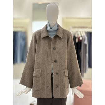 CC콜렉트 [부산점] [씨씨콜렉트] 헤링본 싱글 카라 하프 코트 (E254MSG147)