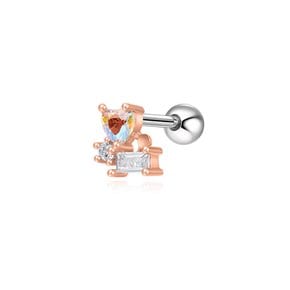하트 트리플 큐빅 써지컬 피어싱