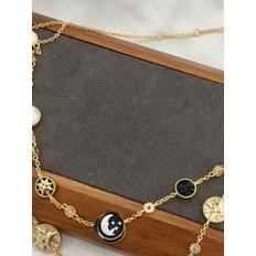  텐트밖은 유럽 남프랑스 1회 한가인 목걸이 별 달 나침반 블랙 골드 마노 연예인 패션 팬던트 코디 의상 착