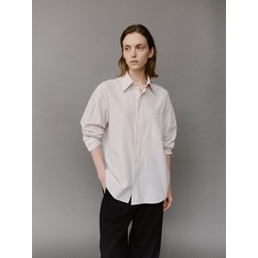 Classic tomboy shirt Peanut beige stripe