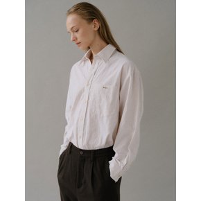 Classic tomboy shirt Peanut beige stripe