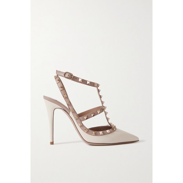 Rockstud 100 Leather Pumps 오프 화이트