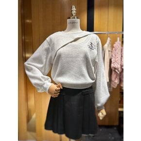 [시흥점] 여성 소매 트임 자수 포인트 루즈핏 티셔츠(ER1CL668)