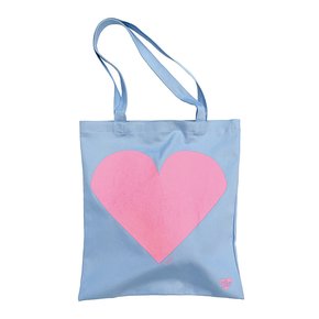 Big Heart Canvas Bag - Sky