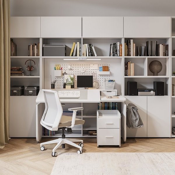 뉴아빌 6단 측판형 각도조절 책상세트 120cm (컬러 택1)_플랩도어포함