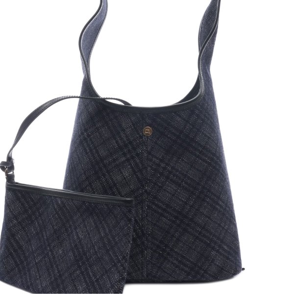 [부산점] 25FW 여성 체크 데님 숄더백 (8111949 INDIGO 25F)