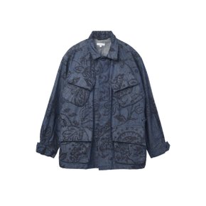 엔지니어드 가먼츠 정글 퍼티그 자켓 Indigo Floral Print 8oz Deni