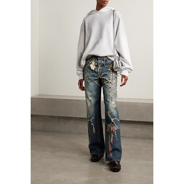 트롱프뢰유 프린트 하이웨이스트 와이드 진 46376663162902314