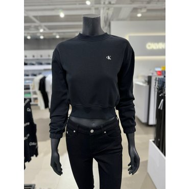 Calvin Klein Jeans [시흥점] 여성 스몰로고 크롭 맨투맨 티셔츠 (J223490-BEH)