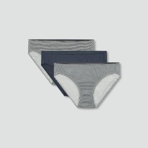 여 코튼 체크 힙허거 팬티 3매 J41N901219085