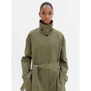 COTTON-CANVAS TRENCH COAT KHAKI