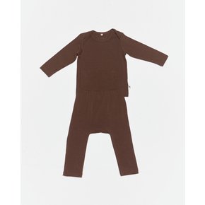 Tencel long sleeve & leggings set - deep brown