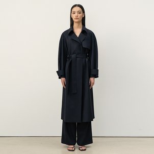 킨더살몬 Simple Trench Coat Navy