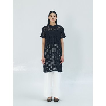 모한 TFR PAPER NETTING KNIT DRESS_2COLORS