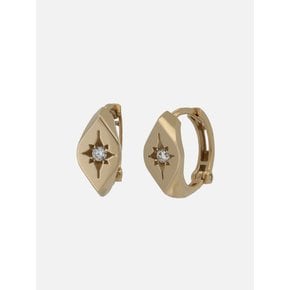 14k sparkle carving one touch earrings (1pair)