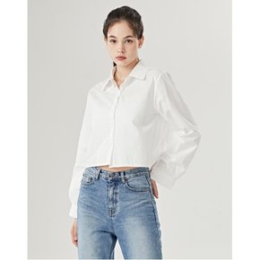 정상가:59,000원  카라 베이직 심플 크롭 백 트임 긴팔 셔츠 (DO3BA005A)