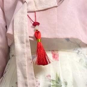 노리개 키링 레드 보자기노리개 한복전통노리개