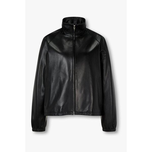 하이넥 스트링 헴 레더 자켓 IA16175120199