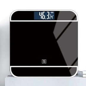 180kg i79블랙 EDISON 체중계 디지털 강화유리 LCD