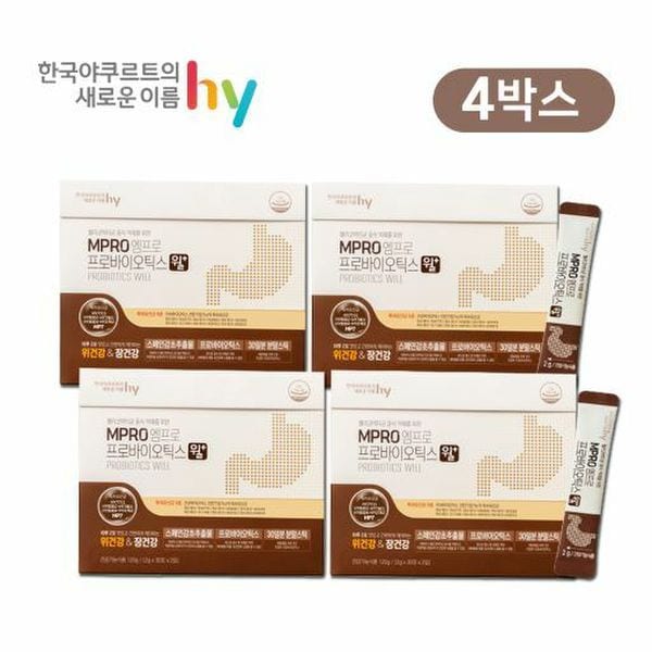 [M] 위에는 윌 위건강 유산균 / 엠프로 프로바이오틱스 윌+ 4박스 (4개월분)