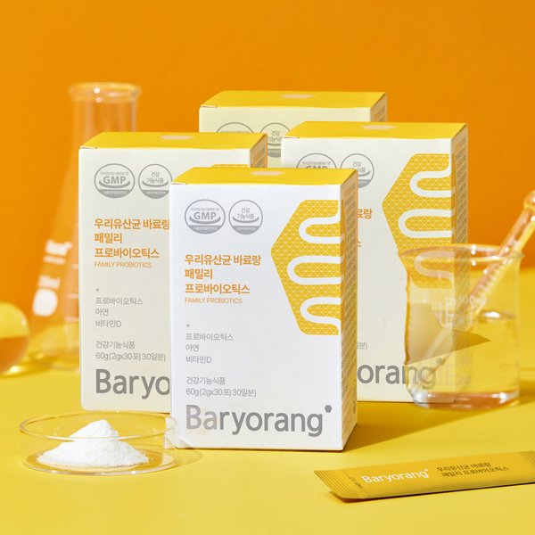 우리유산균 바료랑 패밀리 온가족 유산균 프로바이오틱스 4개월분 (2g x 120포)