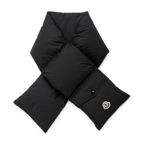 [부산점] 몽클레어 25FW 블랙 로고 패치 포켓 구스 다운 패딩 머플러 3C00006 597YW 999
