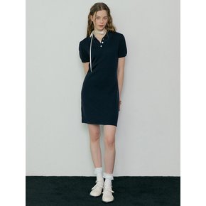 [wool 100] 174 preppy knit onepiece (navy)