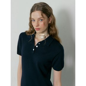 [wool 100] 174 preppy knit onepiece (navy)