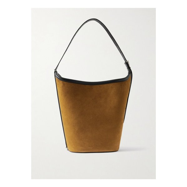 프로엔자슐러 브랜트 가죽 트리밍 스웨이드 버킷 백 브라운 46376663162892543
