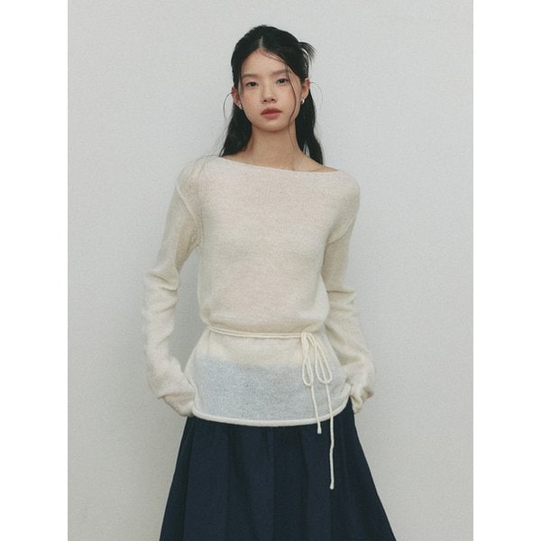 ALPACA BELTED KNIT(IV)