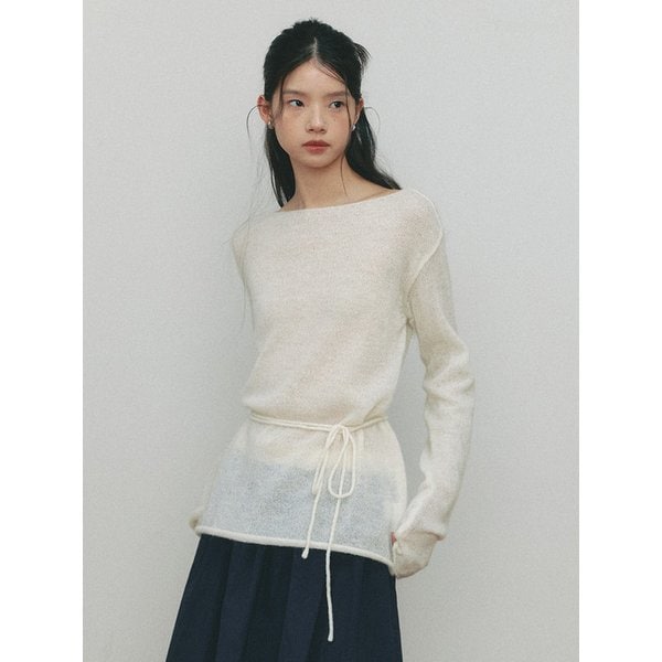 ALPACA BELTED KNIT(IV)