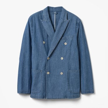 샌프란시스코마켓 EAST HARBOUR SURPLUS DOVER 315 DOUBLE BREASTED JACKET WASHED BLUE EHE1M10004A81