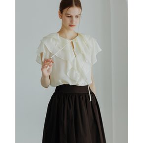 프릴 블라우스 아이보리 FRILL BLOUSE IVORY