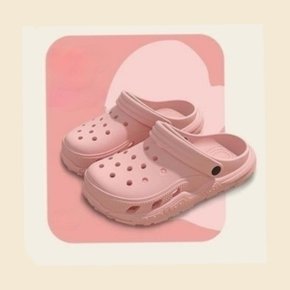 good 연핑크 발편한 여름슬리퍼 남여공용 반샌들 펀칭 슬리퍼 두꺼운바닥