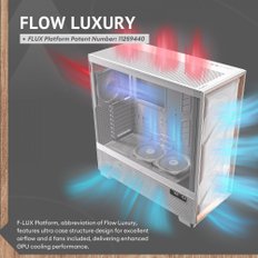 FLUX PRO White는 강화 유리 패널과 목재를 사용한 냉각형 풀 타워 PC 케이스입니다.