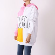 컬러 블럭 로고 후디 2541MDM94 핑크 Color Block Logo Sweashirts