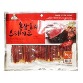 뉴트리오 애견간식 홍삼 오리 스틱 400g